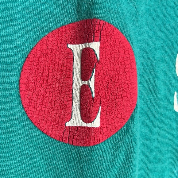 Vintage Guess Teal T-Shirt with Red Logo - Picture 7 of 9